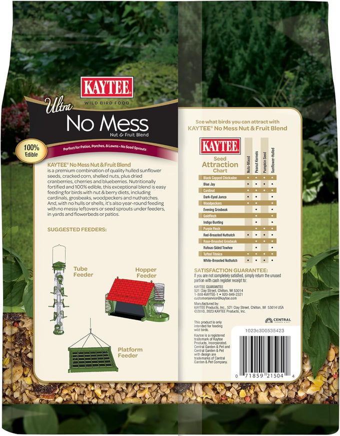 Kaytee 5.5 pound wild bird no mess nut & fruit food seed blend for blue jays, woodpeckers, and finches