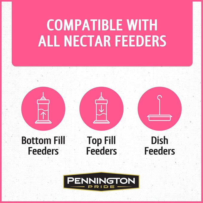 Pennington Electro-Nectar 64-oz Ready to Use Hummingbird Nectar Liquid with Electrolytes, Naturally Colored, No Dye
