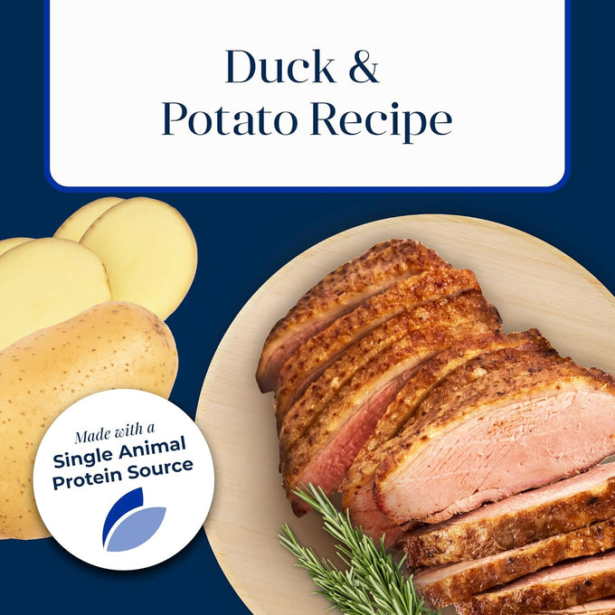 Blue Buffalo Basics Grain-Free Dry Cat Food for Indoor Cats, 5-lb. Bag, Duck & Potato Recipe, Skin & Stomach Care
