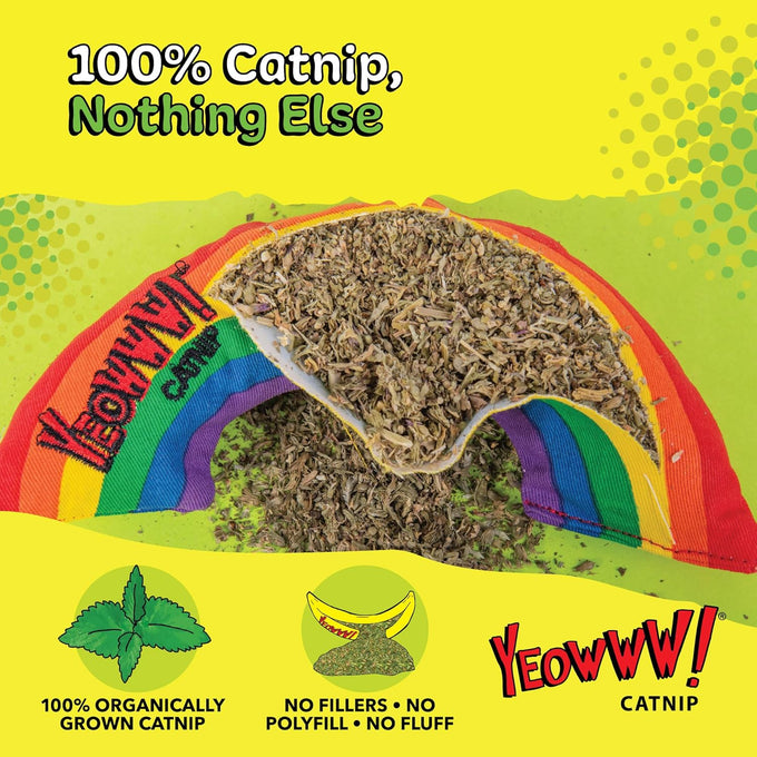 yeowww catnip toy rainbow, 100% usa-grown catnip, 100% effective