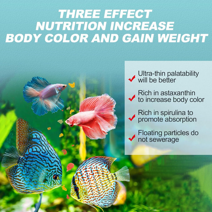 8 oz Tropical Fish Flakes - High Protein, Krill & Spirulina for Betta, Guppies, Color Enhancing Formula
