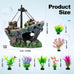 8Pcs Fish Tank Decorations Set - Sunken Ship, Resin Material, Aquarium Accessories for Freshwater or Saltwater Environments