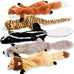 Non-toxic plush dog squeak toys, no stuffing, 5-pack woodland animals for small to large breeds