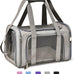 Henkelion grey cat carrier for small to medium pets up to 15lbs, TSA airline approved, soft sided, collapsible, waterproof