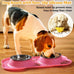 hubulk pet dog food and water bowls set with non-slip silicone mat and pet food scoop, pink, small