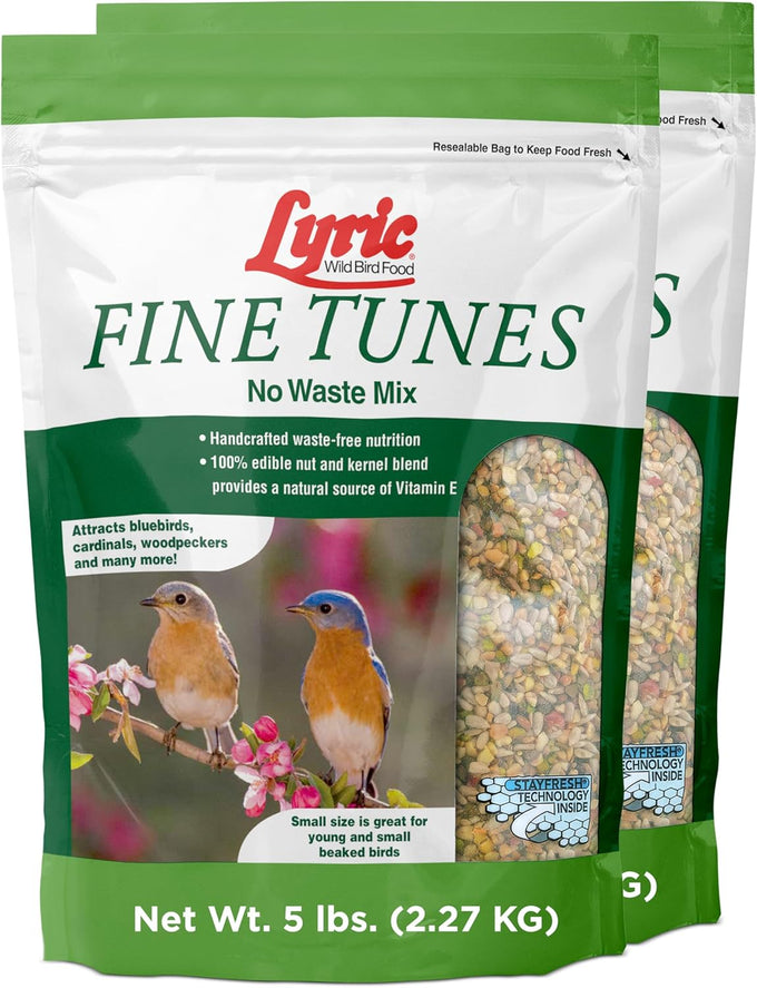Lyric Fine Tunes Wild Bird Seed Mix for Outside Feeders - 5 lb Bag - Attracts Bluebirds, Finches, Chickadees & More