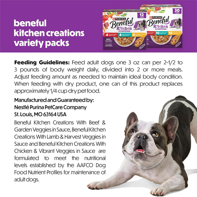 Purina Beneful Kitchen Creations Wet Dog Food Variety Pack - 30 x 3oz Cans