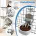 54 oz stainless steel rabbit food dispenser with gravity feeder for small animals and pets