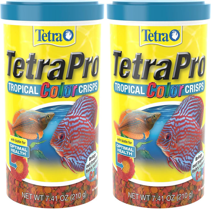 TetraPro Tropical Color Crisps fish food with natural color enhancers, 7.41 ounces