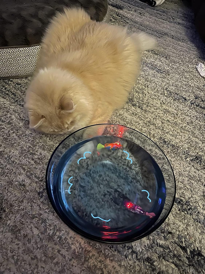 Glowing Waterproof Cat Water Toy with Adjustable Speed and Realistic Motion for Bathtub or Aquarium