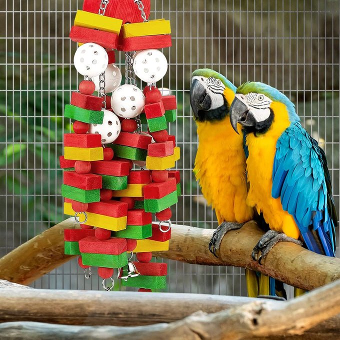 Mewtogo Large Bird Chewing Toy for Macaws, African Greys, and Amazon Parrots - 22inch Chain Toy