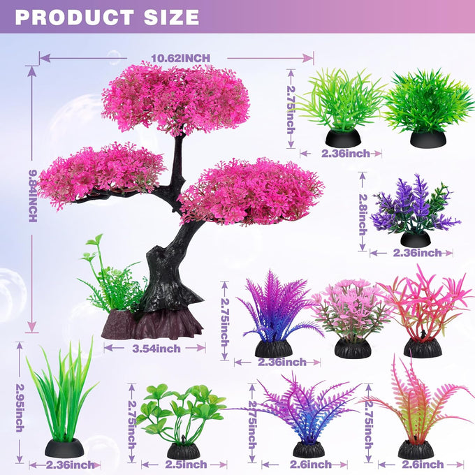 ameliade pink cherry blossom tree aquarium decor set for goldfish betta fish tank decorations