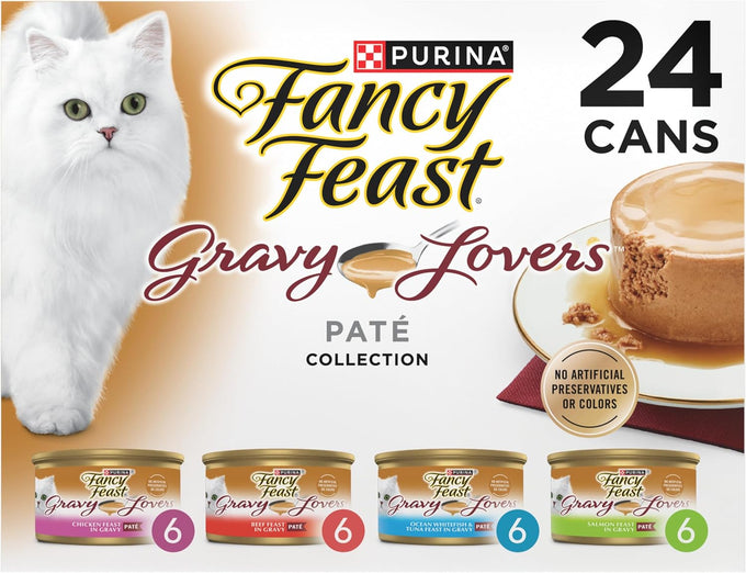 Purina Fancy Feast Gravy Lovers Variety Pack Wet Cat Food Pate in 4.5 lb. Boxes (Pack of 1)