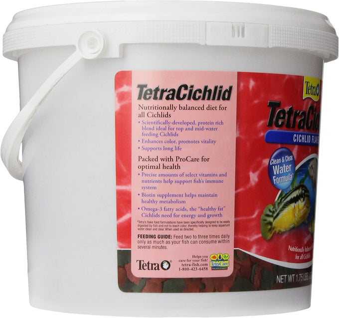 TetraCichlid Cichlid Flakes 1.75 Pounds Fish Food for Clear Water Advanced Formula