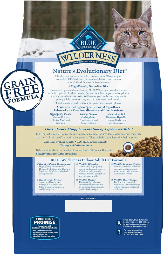 Blue Buffalo Wilderness High-Protein Grain-Free Dry Cat Food, Chicken, 11-lb. Bag