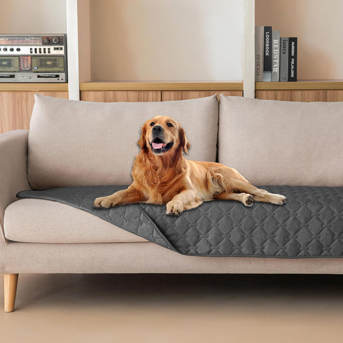 Gogobunny 3x stronger dark grey/light grey reversible waterproof pet blanket, 30x70 inch