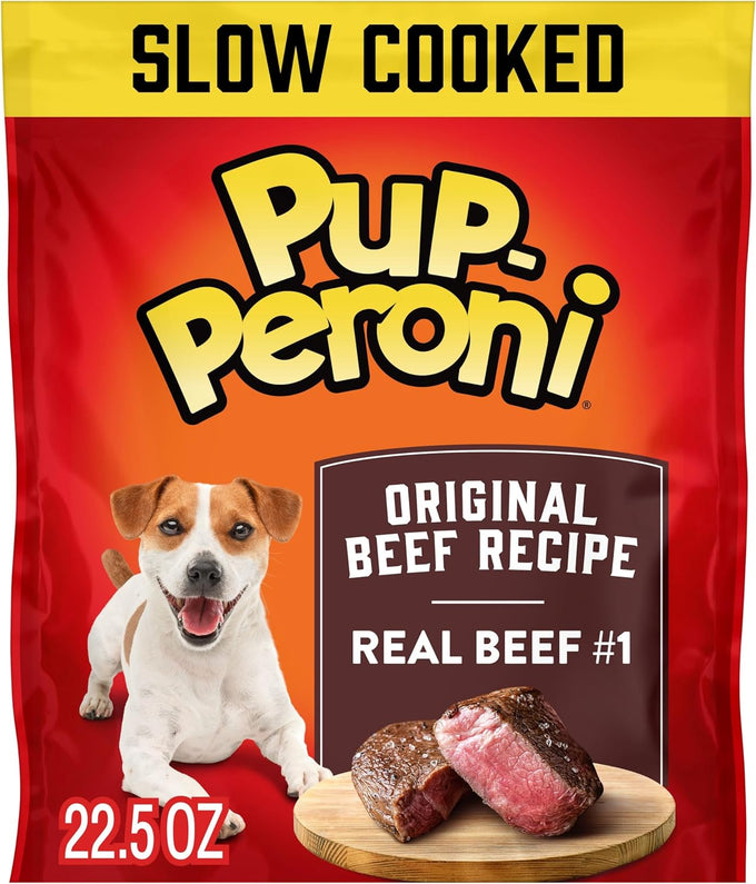 Pup-Peroni original beef recipe dog treats, tender texture, rich meaty taste, 22.5 oz bag