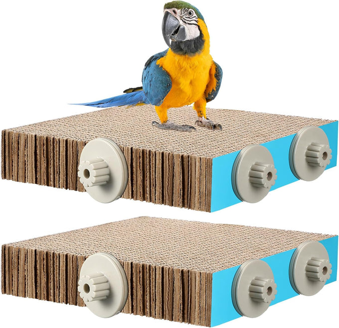 Skyygemm 2-piece bird perch for macaws, parakeets, conures, budgies, finches, and cockatiels with robust corrugated paper