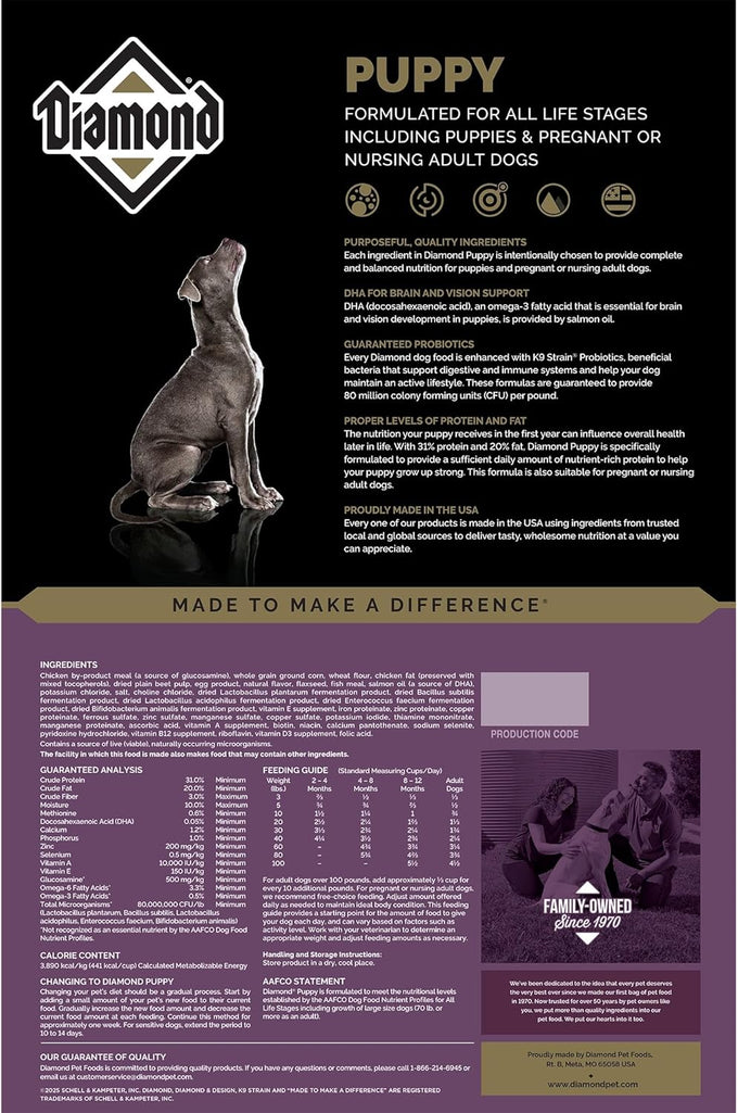 Diamond Puppy Dry Dog Food 31/20 40lb Bag
