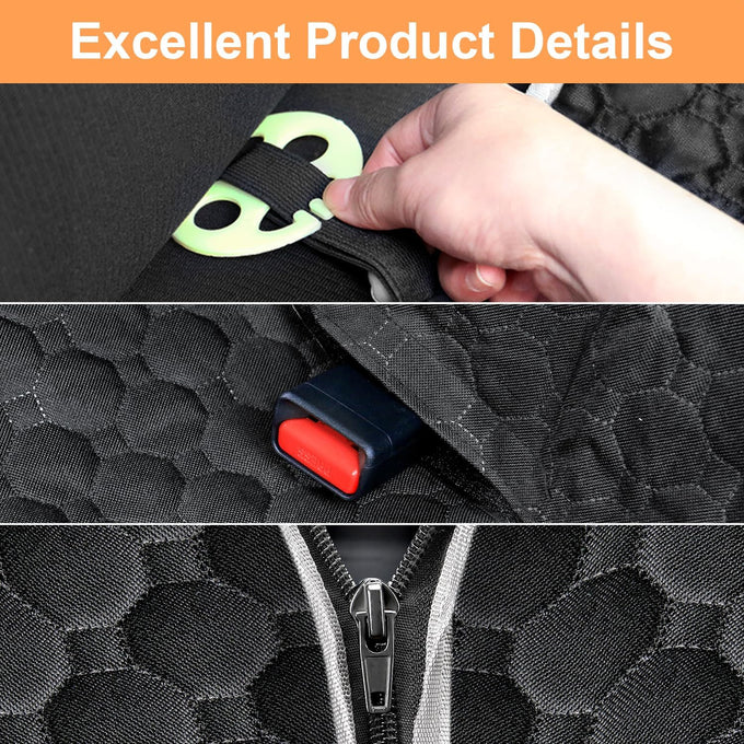 Mancro 2026 upgraded 600D waterproof dog car seat cover for back seat, standard, black