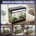 3 gallon smart aquarium for beta fish, 3-in-1 silent water pump with filtration, circulation, oxygenation, and 7 colors LED lights (black)