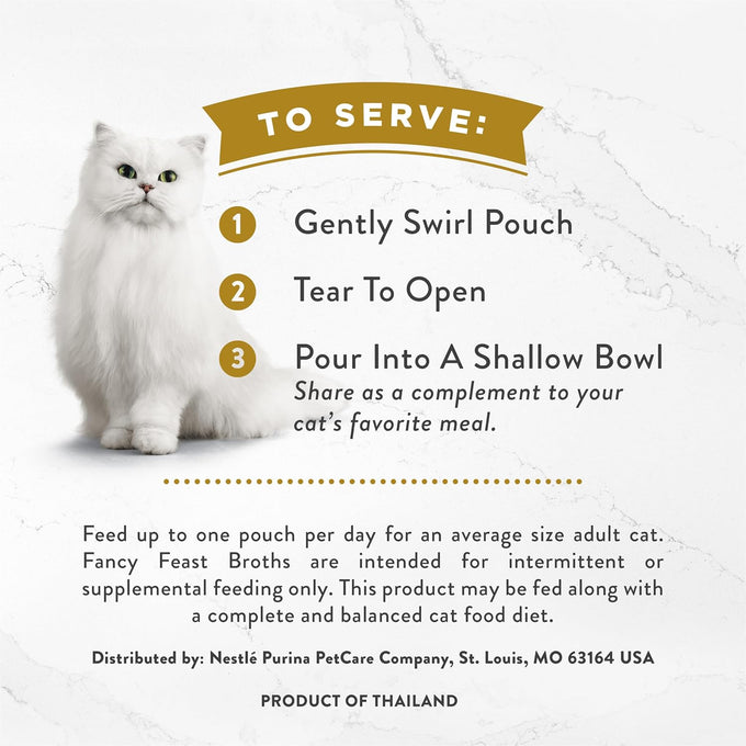 Purina Fancy Feast lickable wet cat food broth complement classics collection variety pack, 1.4 oz pouches, 12 count