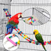 Hamiledyi bird parrot swing chewing toy set 15pcs wooden hanging bell hammock climbing ladders colorful pet birds cage toys