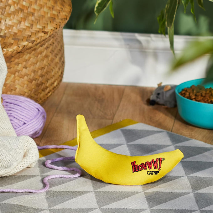 Handmade 100% Organic Yellow Yeowww! Catnip Banana Toy