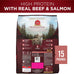 Purina ONE Natural High Protein Dry Dog Food Dry True Instinct with Real Beef and Salmon With Bone Broth and Added Vitamins, Minerals and Nutrients - 15 lb. Bag