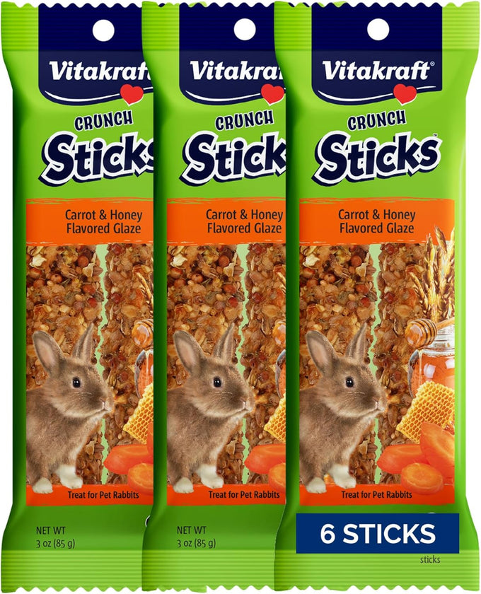 Vitakraft Crunch Sticks Rabbit Treats Wild Berry and Honey Flavor with Natural Grains and Honey