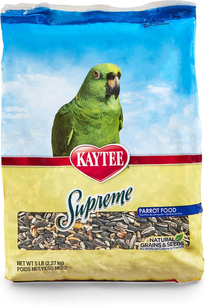 Kaytee Supreme Pet Parrot Food, 20 lb, Natural Seeds and Grains, Veterinarian Recommended