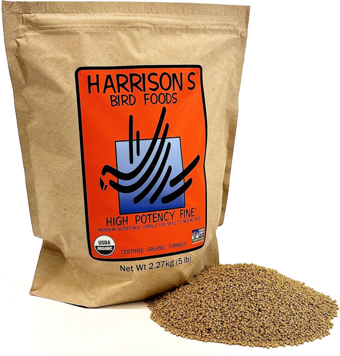 Harrison's certified organic high potency coarse bird food for medium to large birds, non-GMO, vet-developed, 2.27 kg