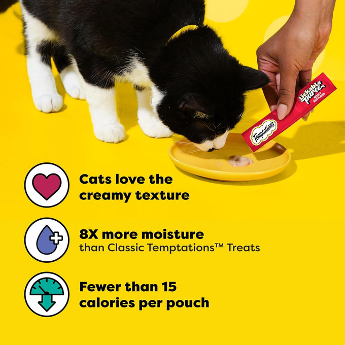 Temptations Beef Liver Creamy Puree Squeezable Cat Treats, 4-count, 11-pack, 0.42 oz tubes