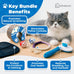 flexible cat scratcher bundle with built-in ball track - corrugated cardboard, magnetic design, foldable space saving for indoor cats