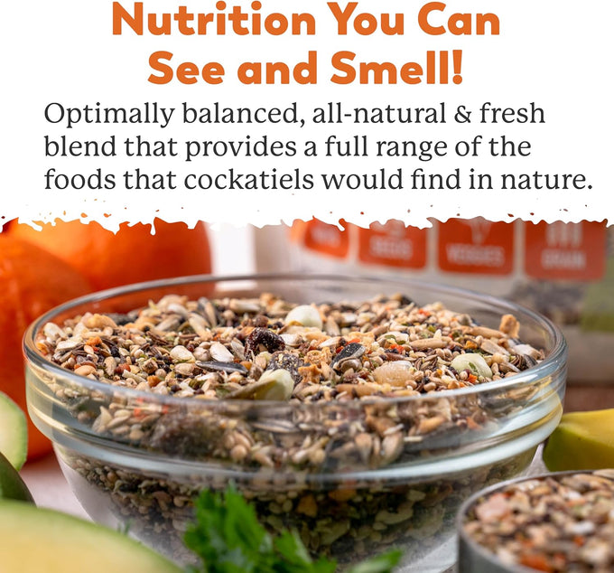Dr. Harvey's Colossal Cockatiel Blend, All Natural Daily Food for Healthy Cockatiels (4 pounds, USA made)