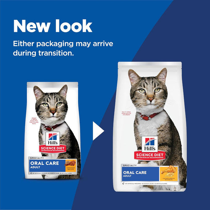 Hill's Science Diet Adult Oral Care Dry Cat Food, Chicken, 3.5 lb. Bag