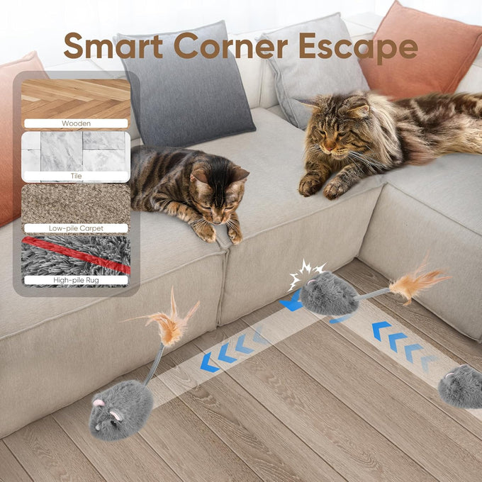 Pawingcat Remote Control Cat Toy Interactive Rechargeable Feline Toy for Indoor Cats 3-Speed Adjustment