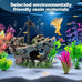 8Pcs Fish Tank Decorations Set - Sunken Ship, Resin Material, Aquarium Accessories for Freshwater or Saltwater Environments