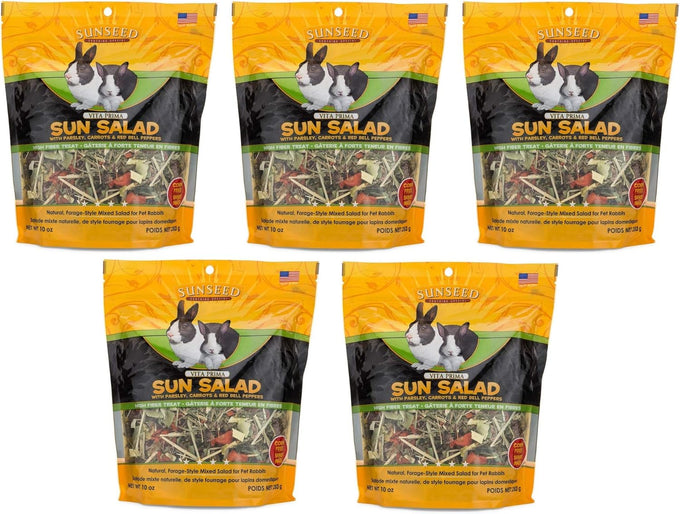 Sun Salad Timothy Hay for Rabbits - 5 10-Ounce Bags, USA Made