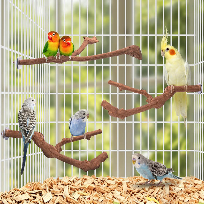 3PCS bird perch grape stick natural 100% safe non-toxic wild grapevine budgies cockatiels lovebirds