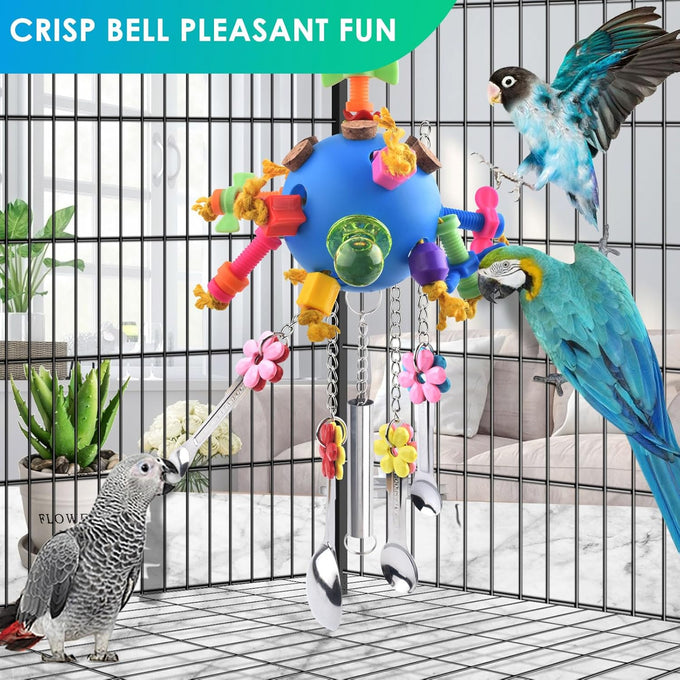 KATUMO colorful acrylic stick toys parrot pull spoons bird chew toys for Amazon and African Grey parrots