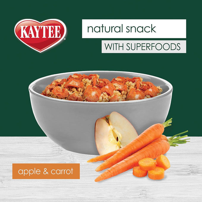 Kaytee natural pet snack for guinea pigs, rabbits, hamsters, and small animals, apple & carrot, 2.5 ounces