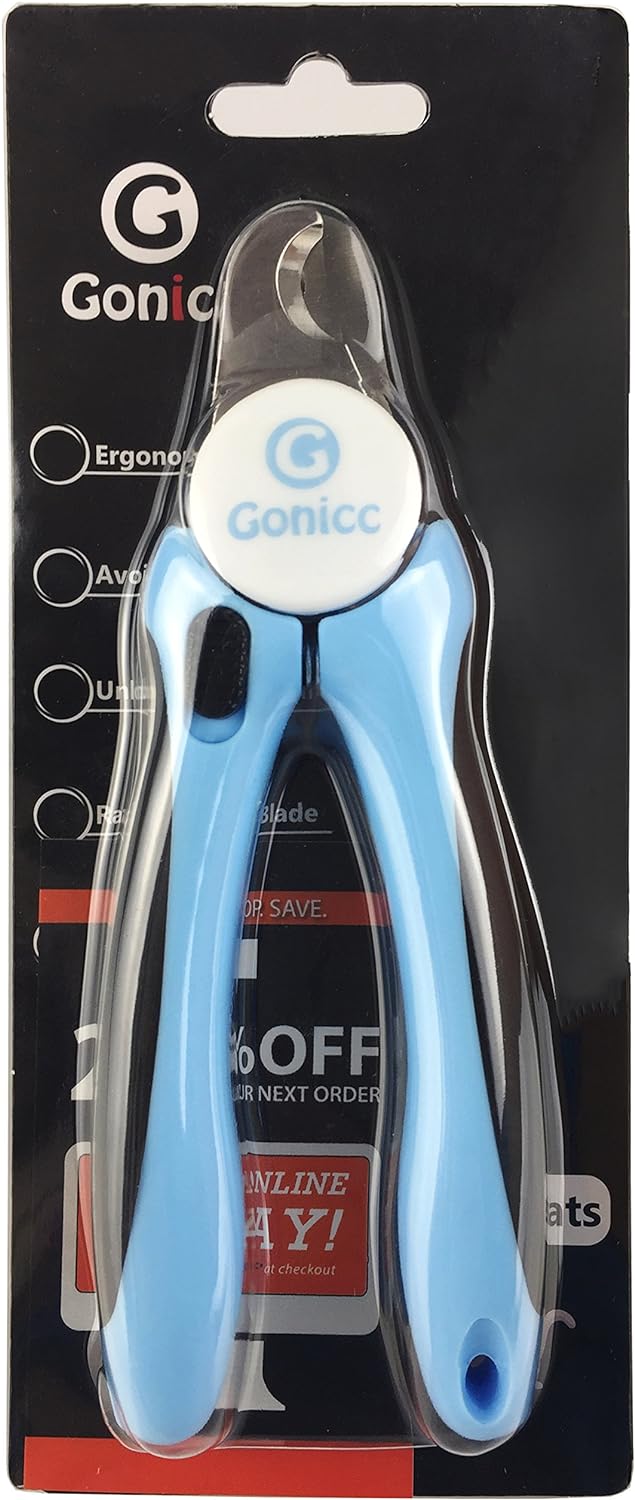 gonicc professional pet nail clippers for large dogs with safety guard and razor sharp blade