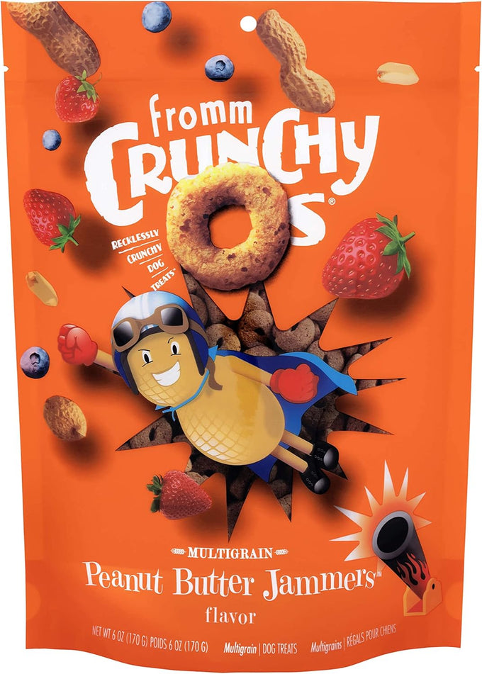 Fromm Crunchy Os Peanut Butter Jammers Dog Treats, Premium Crunchy Dog Treats with Peanut Butter