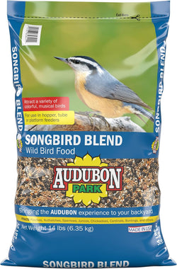 Audubon Park 14-Pound Songbird Blend Bird Food for Outside Feeders and Backyard Wildlife