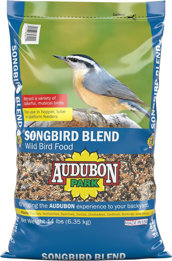 Audubon Park 14-Pound Songbird Blend Bird Food for Outside Feeders and Backyard Wildlife