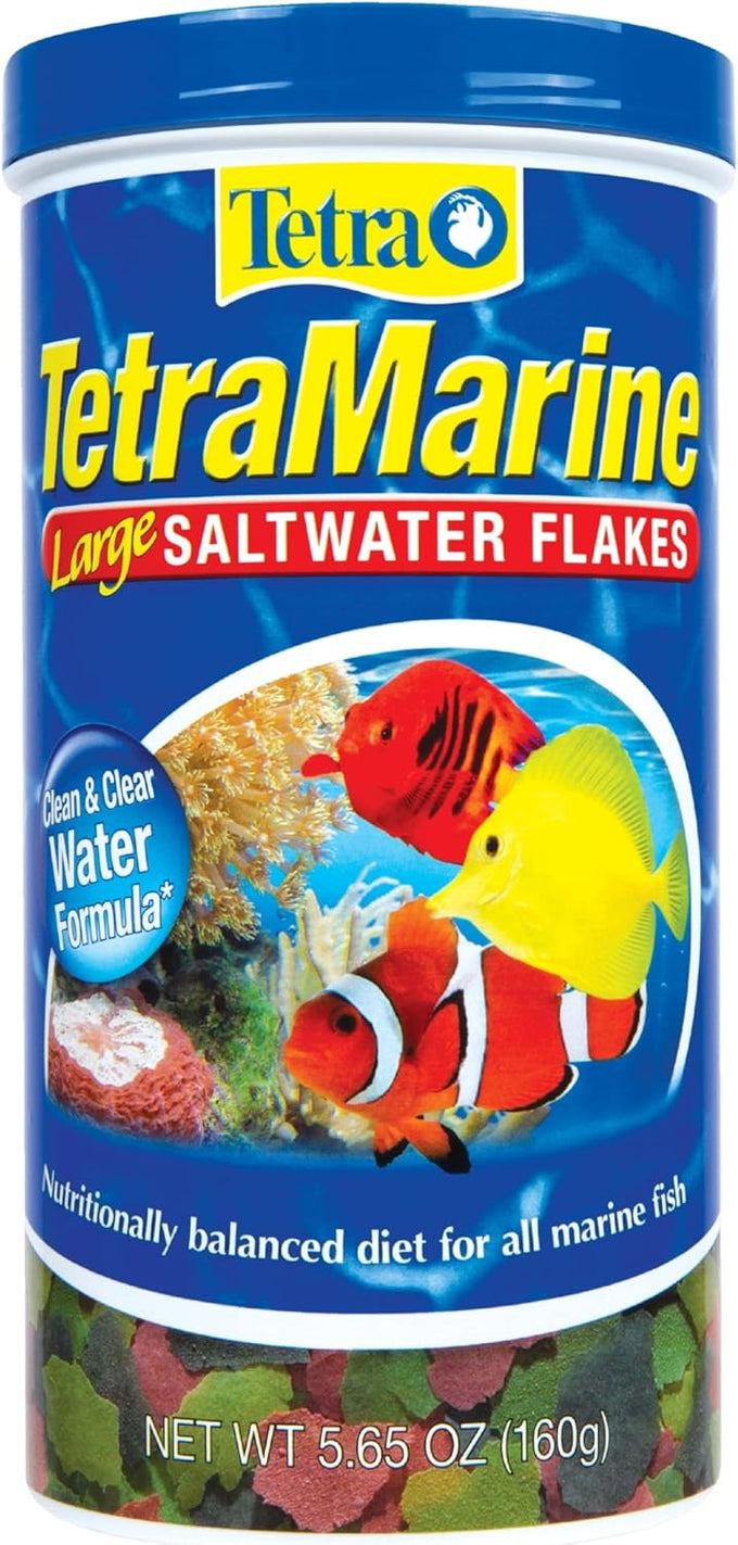 Tetra Marine Large Saltwater Flakes Nutritionally Balanced Fish Food for Saltwater Fish 5.65 oz