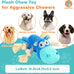 Tooptate blue medium dog toys for aggressive chewers, squeaky plush interactive toys for large dogs