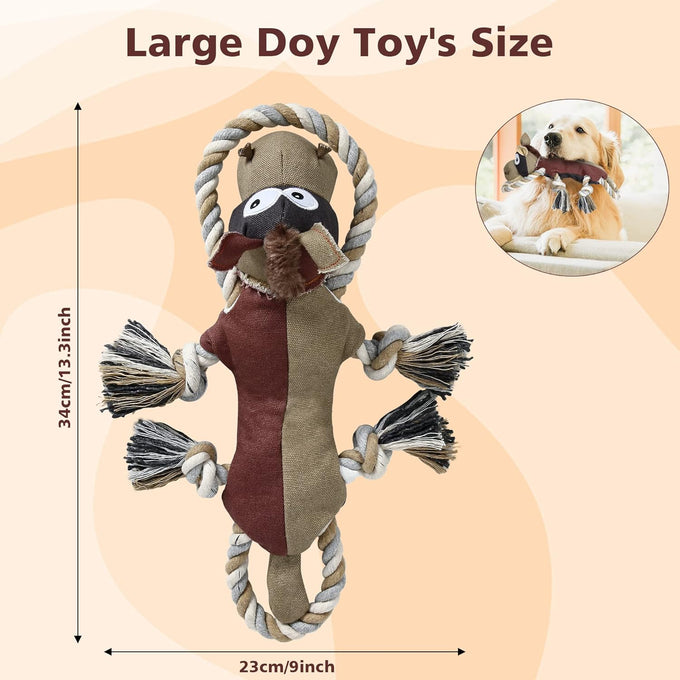 iokheira auburn dog toys for aggressive chewers, tough indestructible squeaky toys for large dogs
