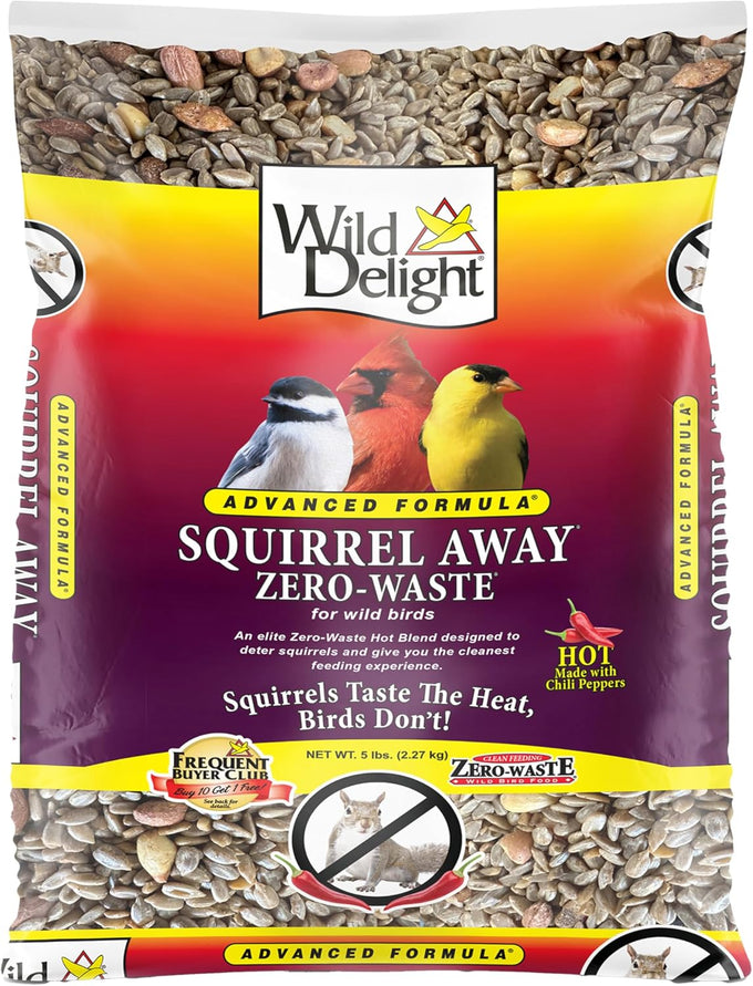Wild Delight Advanced Formula Zero Waste Wild Bird Food 5lbs, Chili Pepper Blend, Squirrel Deterrent